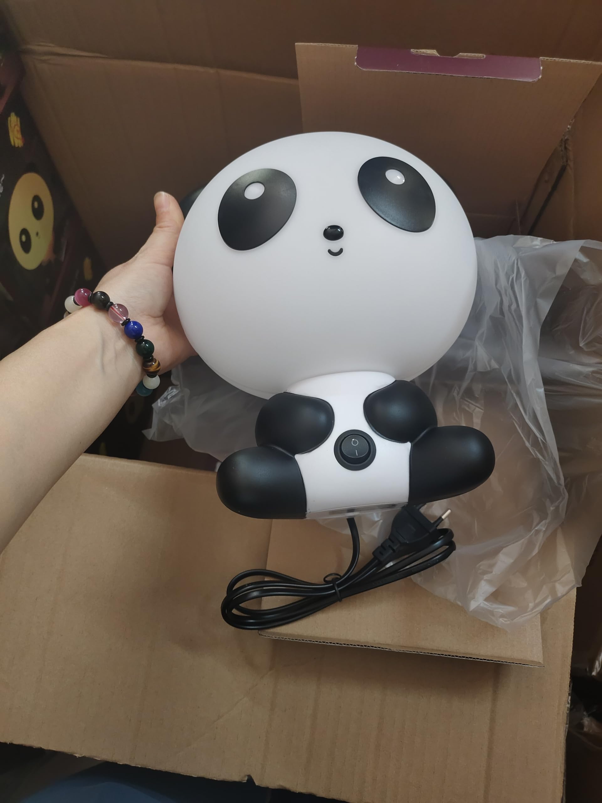 Genérico LAMPARA MESA INFANTIL OSO PANDA LUZ NOCHE CON BOMBILLA E14 FLEXOSLED