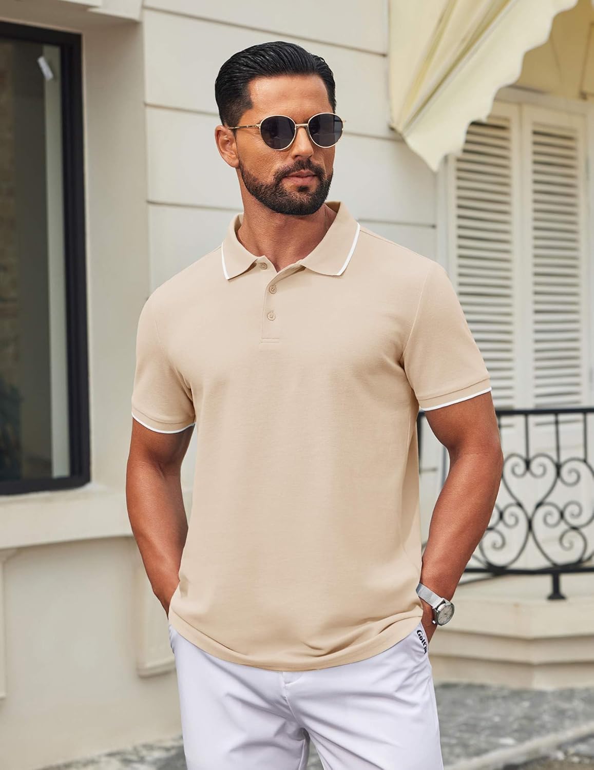 COOFANDY Men's Polo Shirts Classic Short Sleeve Polo T Shirts Cotton Pique Casual Summer Fashion Golf Shirt - Image 2