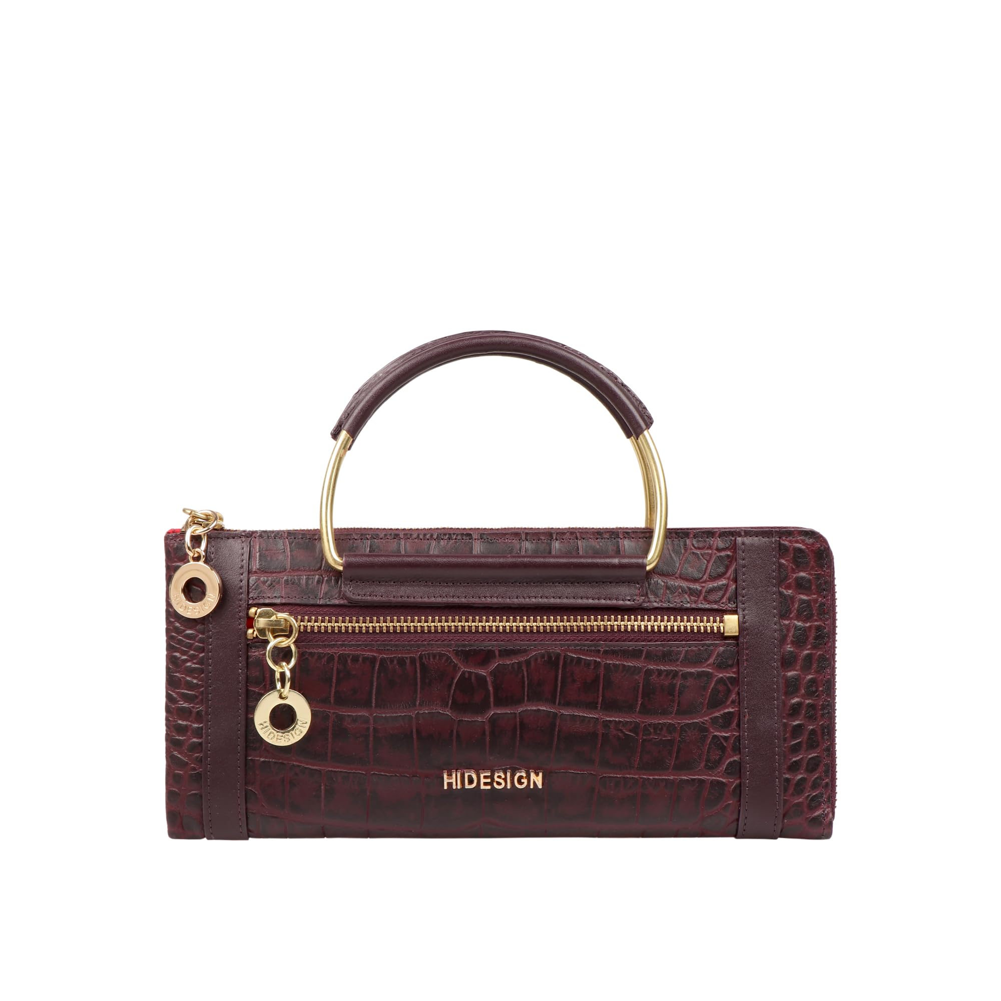 Women's Leather Clutch, Aubergine