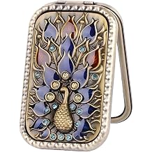 Mini Makeup Mirror Makeup Mirror Metal Portable Foldable Mirror Pocket Travel Makeup for TravelColor-10