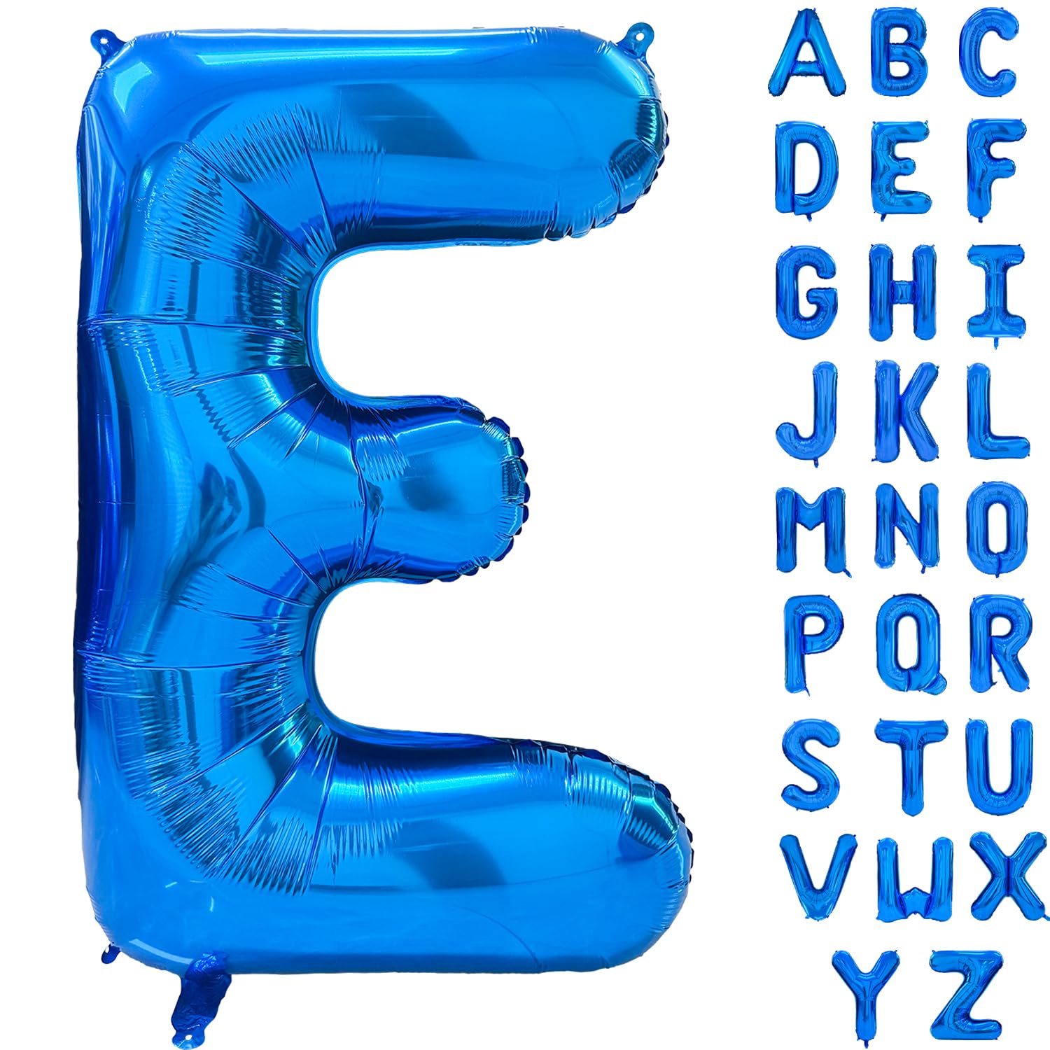 Blue Alphabet Balloon Large Mylar Foil Helium Letter Balloons 40 Inch Blue Balloons Alphabet Letters for Birthday Bridal Shower Anniversary Decorations (Letter E) — image 1