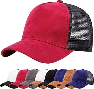 Enwokran Gorra de Béisbol Unisex Transpirable Color Sólido Malla Ajustable Snapback en La Espalda Trucker Hat Anti UV Sombrero de Protección Solar