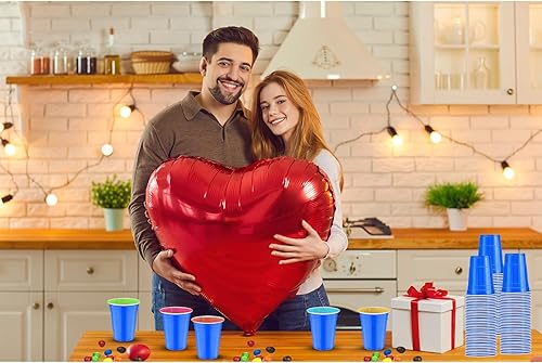 Miniatura 7 de 120 vasos de plástico azules de 16 onzas para decoración de fiesta del 4 de julio, vasos de plástico desechables de plástico de 16 onzas, vasos