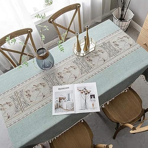Miniatura 4 de Pahajim Mantel de Lino Rústico Rectangular Mantel de Mesa de Algodón a Rayas con Borlas Manteles para Cocina Mesa de Comedor Cubierta de Mesa