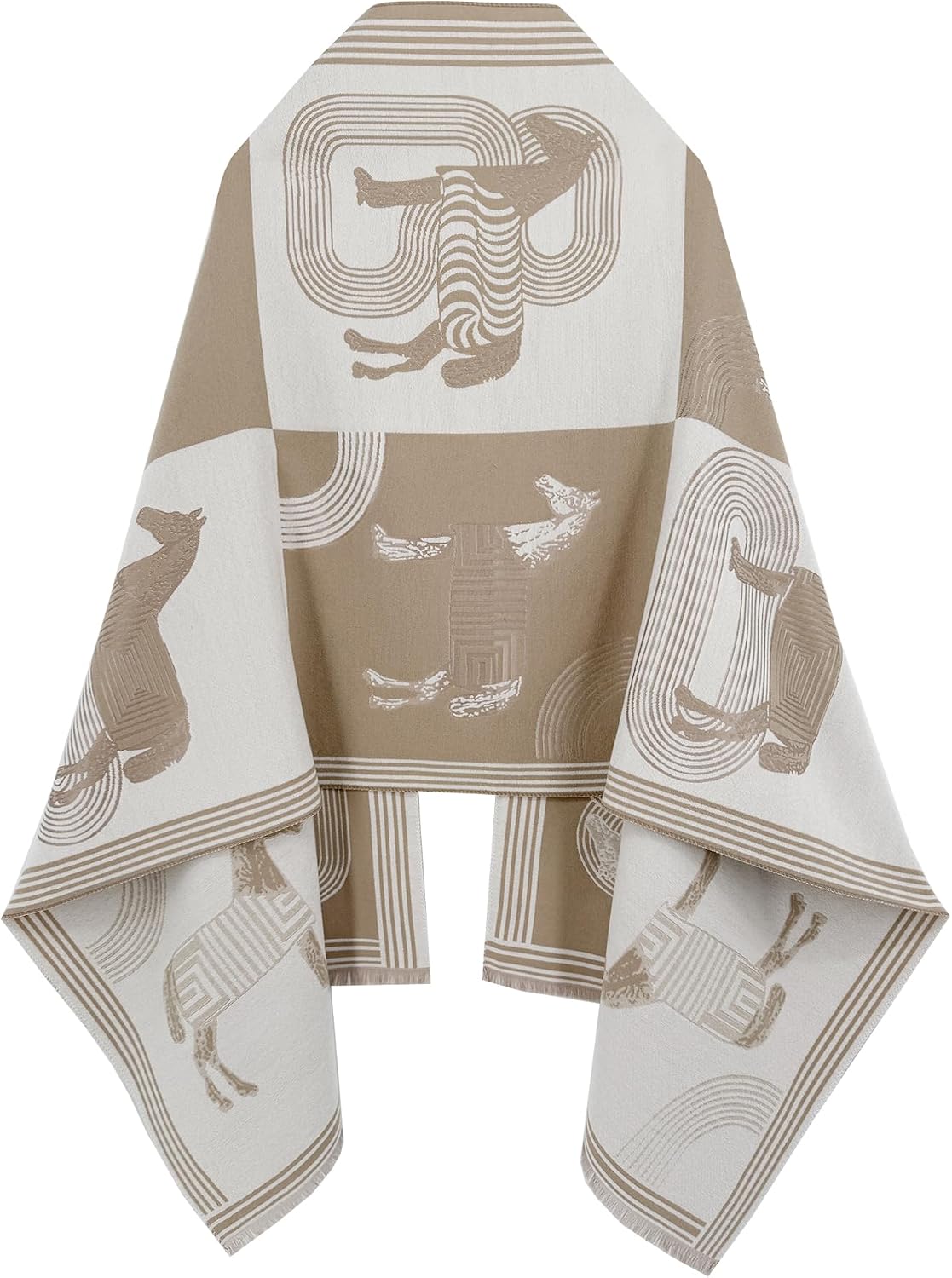 Reversible Pashmina Shawl Wrap for Women Big Scarf, Open Front Poncho Cape Gift
