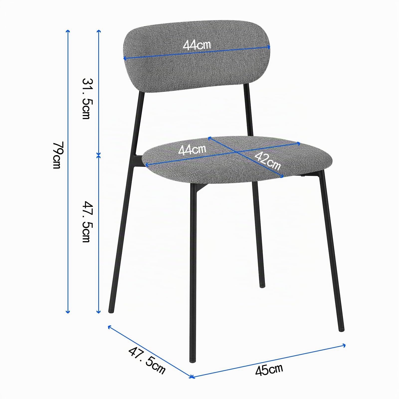 Lestarain 4X Sillas Comedor con Respaldo, Sillas Cocina con Asiento Tapizado, Sillas Modernas para Dormitorio, Salón y Cocina, Sillas Comedor Nórdicas, Lino, Gris Oscuro