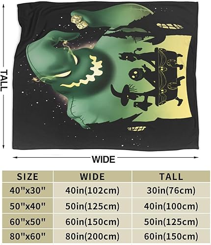 Miniatura 4 de Oogie - Manta de película de Navidad con motivo de boogie, suave y decoración para decoración de fiesta suave, acogedora, ligera, cálida, para cama,