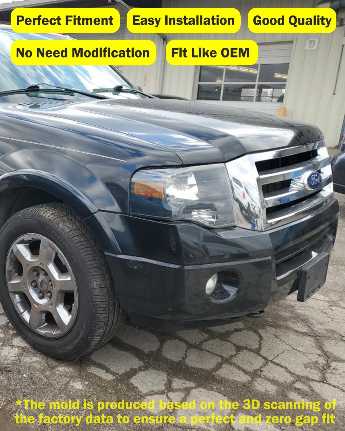 Front License Plate Frame for Ford Expedition 2007-2014 Front Bumper License Plate Holder Mounting Bracket Cover Replace # 7L1Z-17A385-AA Partslink # FO1068149