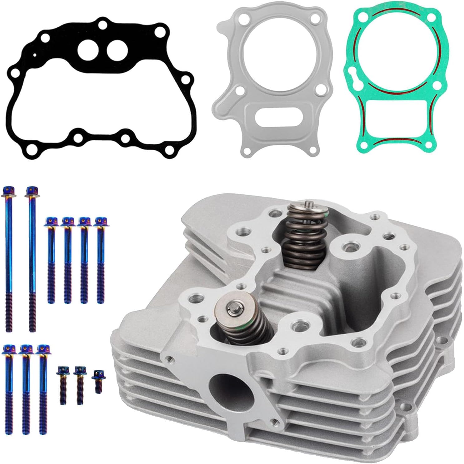 Cylinder Piston Gasket Top End Rebuild Kit Compatible with Honda TRX250TE Recon 250 ES 2002-2014 TRX250TM Recon 250 2002-2014 TRX250EX Sportrax 250 2003-2008 TRX250X 2009-2014