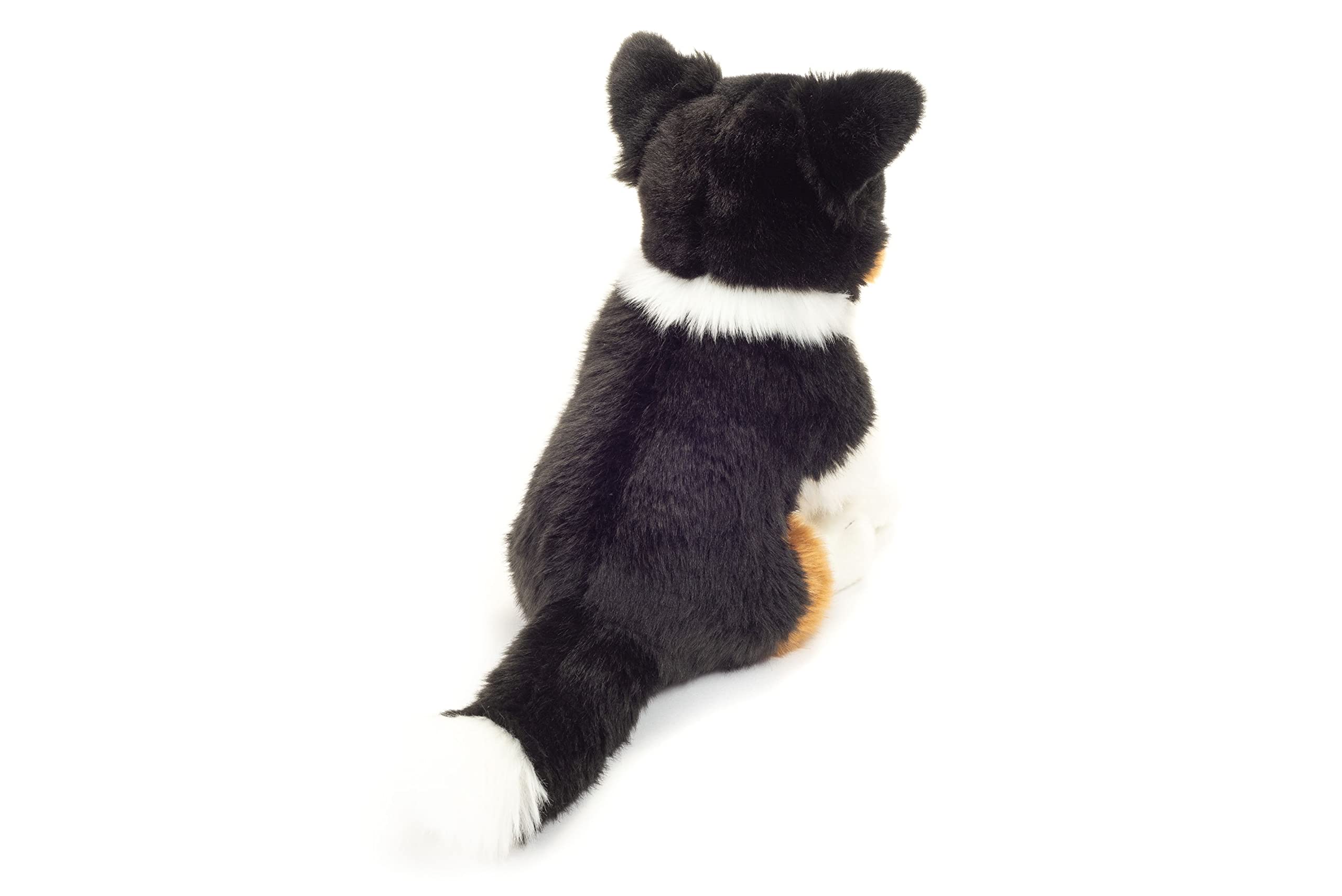 Teddy Hermann 91956 pies Border Collie Tri-Color siedzący 30 cm, przytulanka z idealną zawartością recyklingu (wypełnienie)