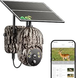 4G LTE Cellular Trail Cameras, Unlimited Data Plan, 2K HD 360°Full View Game Camera with Solar Power, Security Camera with Motion Activated, Built-in SIM Card, IP65 Waterproof asin的图片