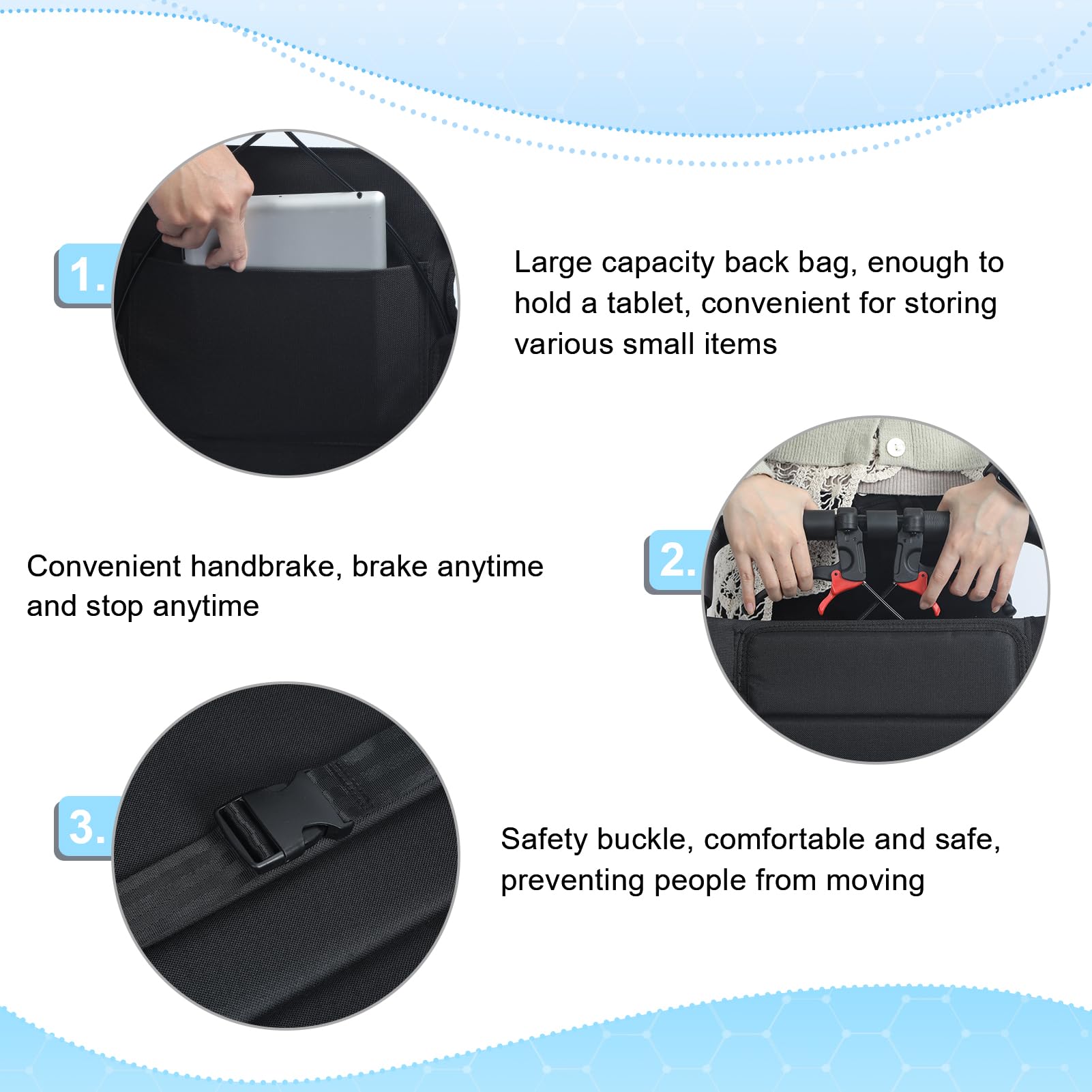 Silla de ruedas plegable ligera – Silla de ruedas portátil de viaje para adultos, silla de transporte ultraligera para adultos, ancianos, viajes en avión, soporta 262 libras (blanco L)