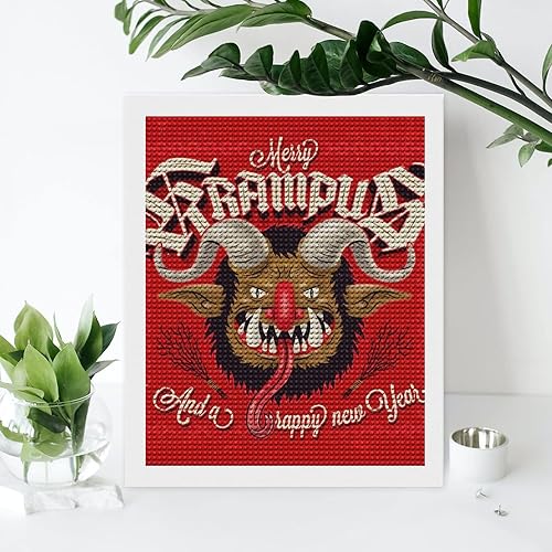 Miniatura 7 de Merry Krampus - Kit de pintura de diamantes para el hogar, accesorios para decoración de pared para adultos, regalo de bricolaje para principiantes