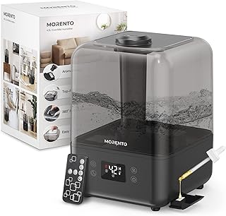 Humidifier for Bedroom Large Room, MORENTO 4.5L Top Fill Cool Mist Humidifier for Baby and Plants, Essential Oil Diffuser,...