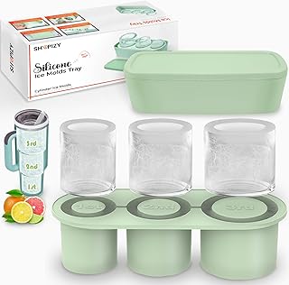 Ice Molds Tray for Tumbler Cup 20oz 30oz 40oz - Stanley Ice Mold 3 in 1 Cylindrical Ice Cube Tray - Soft Silicone Mold with Lid and Bin - Ring Ice Cube Mold for Water Drinks Coffee