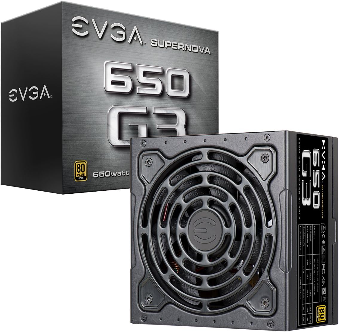EVGA 220-G3-0650-Y1 SuperNOVA 650 G3, 80 Plus Gold 650W, Fully Modular, Eco Mode with New HDB Fan, 7 Year Warranty, Includes Power ON Self Tester, Compact 150mm Size, Power Supply