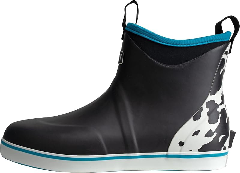 Botas impermeables para la lluvia, botas de goma y botas de pesca para mujer | Forro de neopreno, plantilla de espuma EVA, suela exterior antideslizante que no deja marcas para una tracción cómoda en barcos, granjas y suelos húmedos