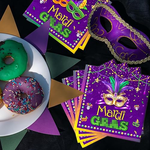 Miniatura 2 de Decoraciones para fiesta de máscaras, 40 unidades, servilletas de papel, desechables, suministros de fiesta de carnaval, servilletas de máscara de