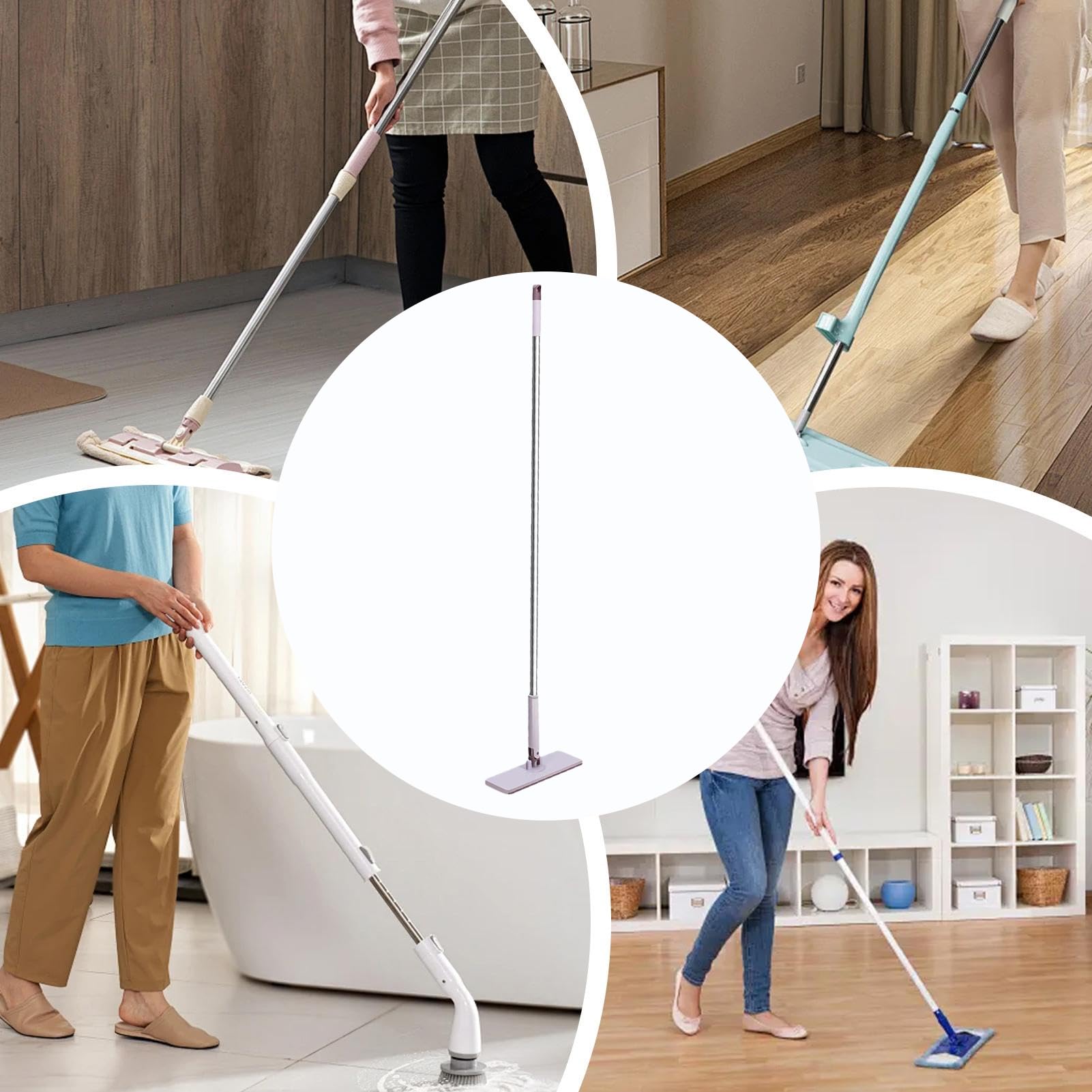 Mini mocio con sistema di bloccaggio, per una facile pulizia del pavimento, ideale per casa, appartamento, bagno, soggiorno, piastrelle, vetro e finestre