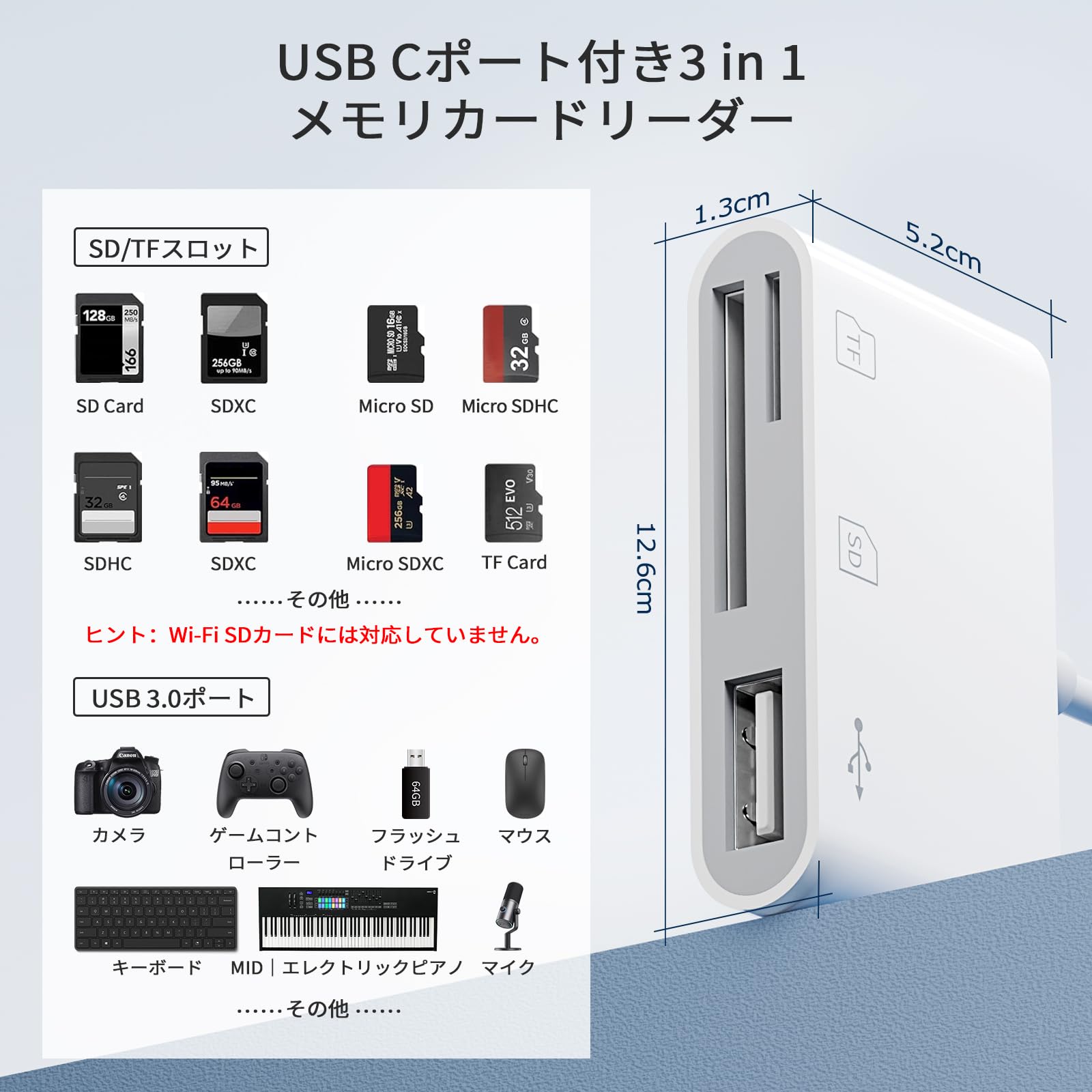 Amazon.co.jp: SUNTRSI SD Card Reader, Type C, Phone 15 16 Series