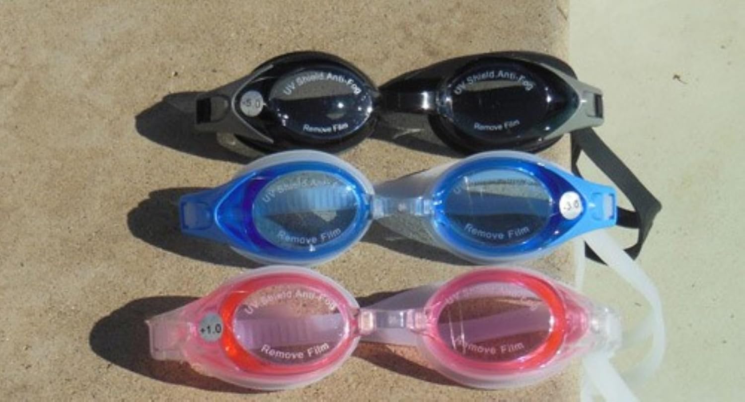 Farsighted Hyperopia +1.0 to +8.0 Swim Goggles UV Protection (Black, Pink, Blue, Clear) for Kids,Teens, Adults