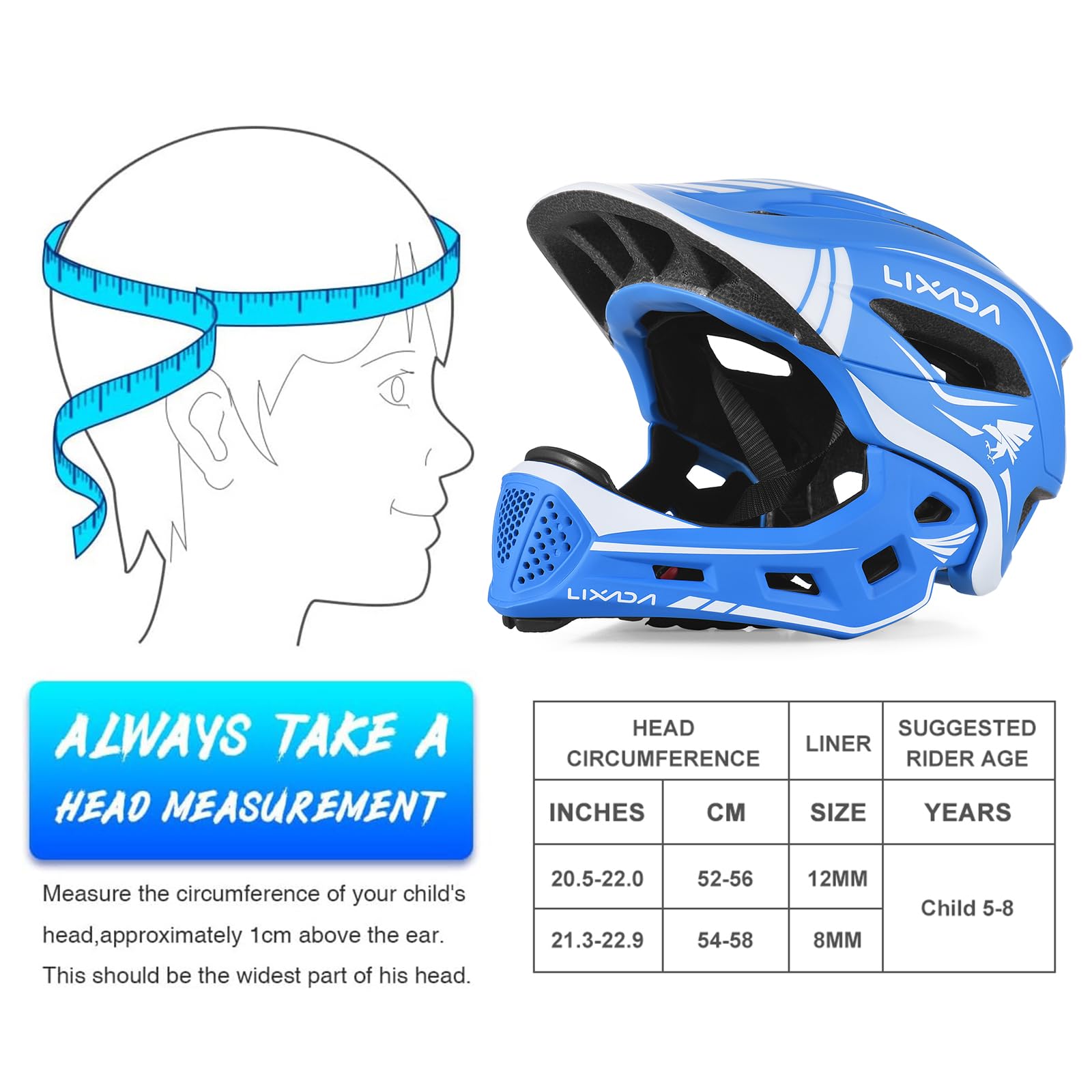Kids Helmet - Casco integral infantil desmontable para niños, deportes, seguridad, casco de bicicleta, equipo de protección para ciclismo, monopatín, patinaje, patinaje sobre ruedas