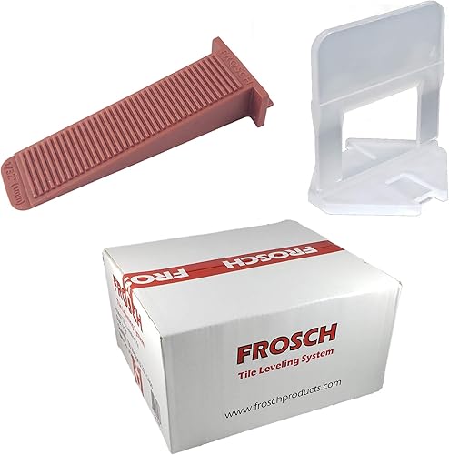 Miniatura 1 de FROSCH Kit de sistema de nivelación de azulejos 116" (1.5mm), 250 clips y 100 cuñas