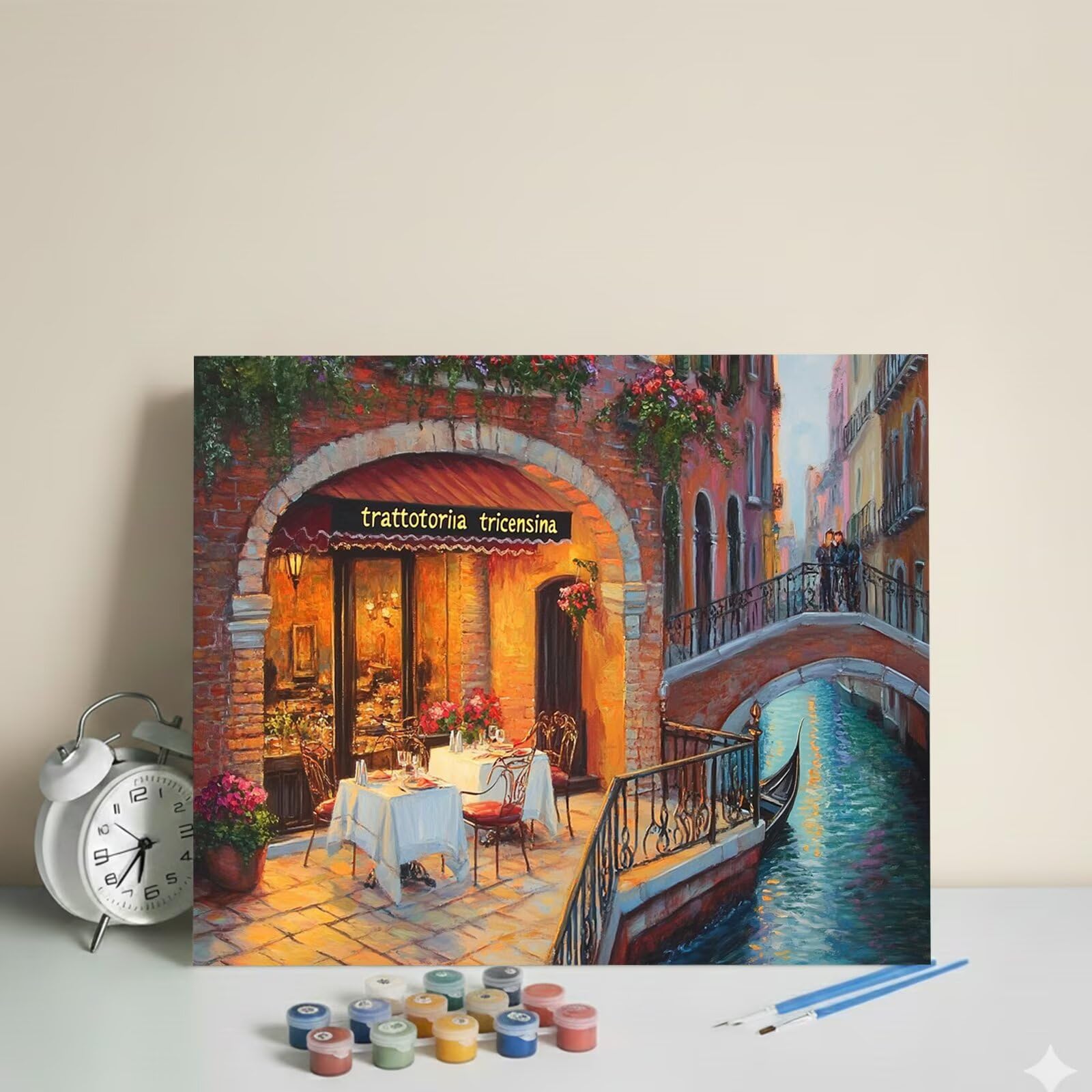 Dipingere con i Numeri Adulti Italia, Kit di Pittura a Olio su Tela DIY con Pennelli Pittura a Pigmento Acrilico, Paint by Numbers Venezia Disegno, Decora la Casa Regalo 70x100cm (Senza Cornice)-#797k