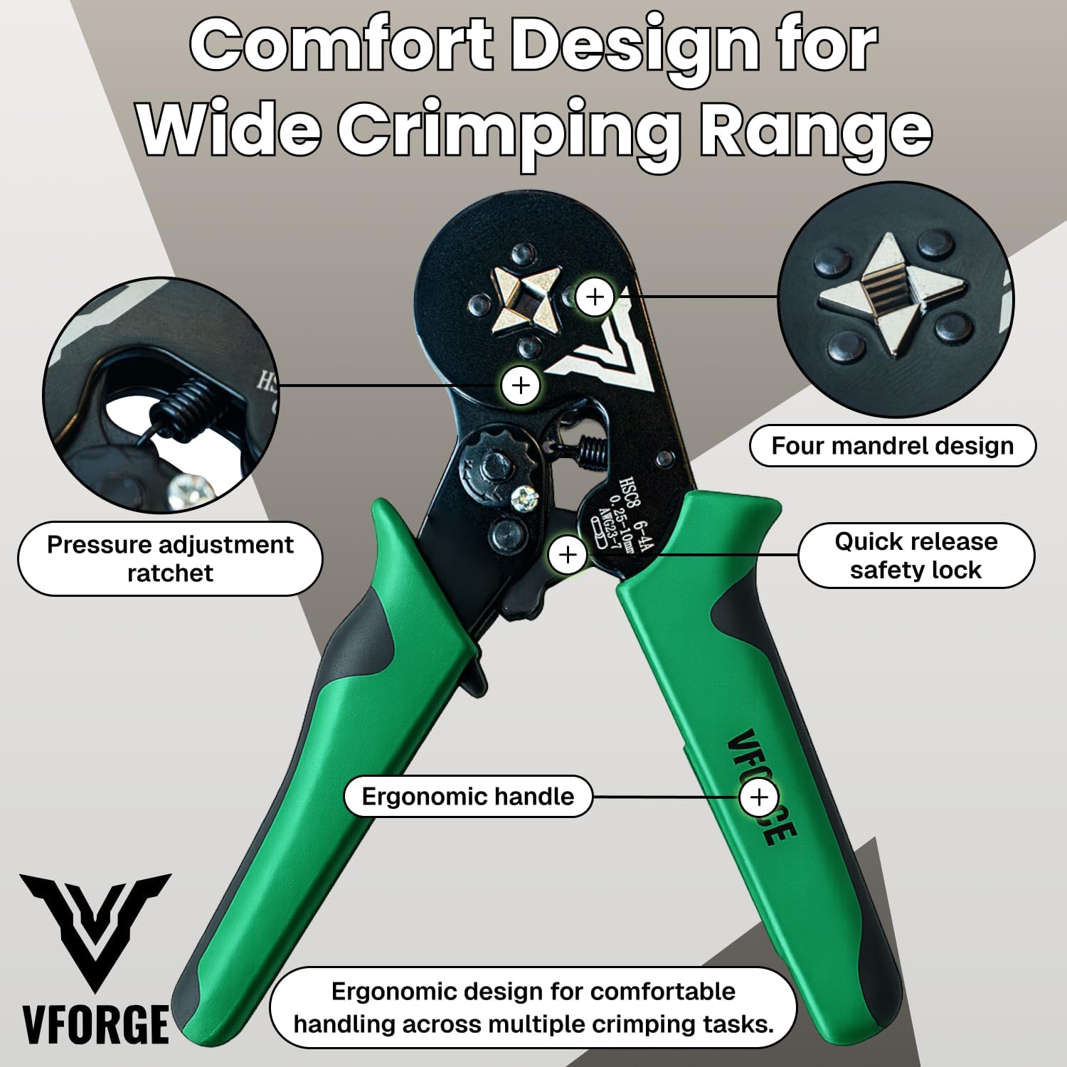 ferrule crimping tool kit - with 1200pcs wire ferrules - self-adjusting ratchet crimper - awg 23-7 electrical wire crimping tool set