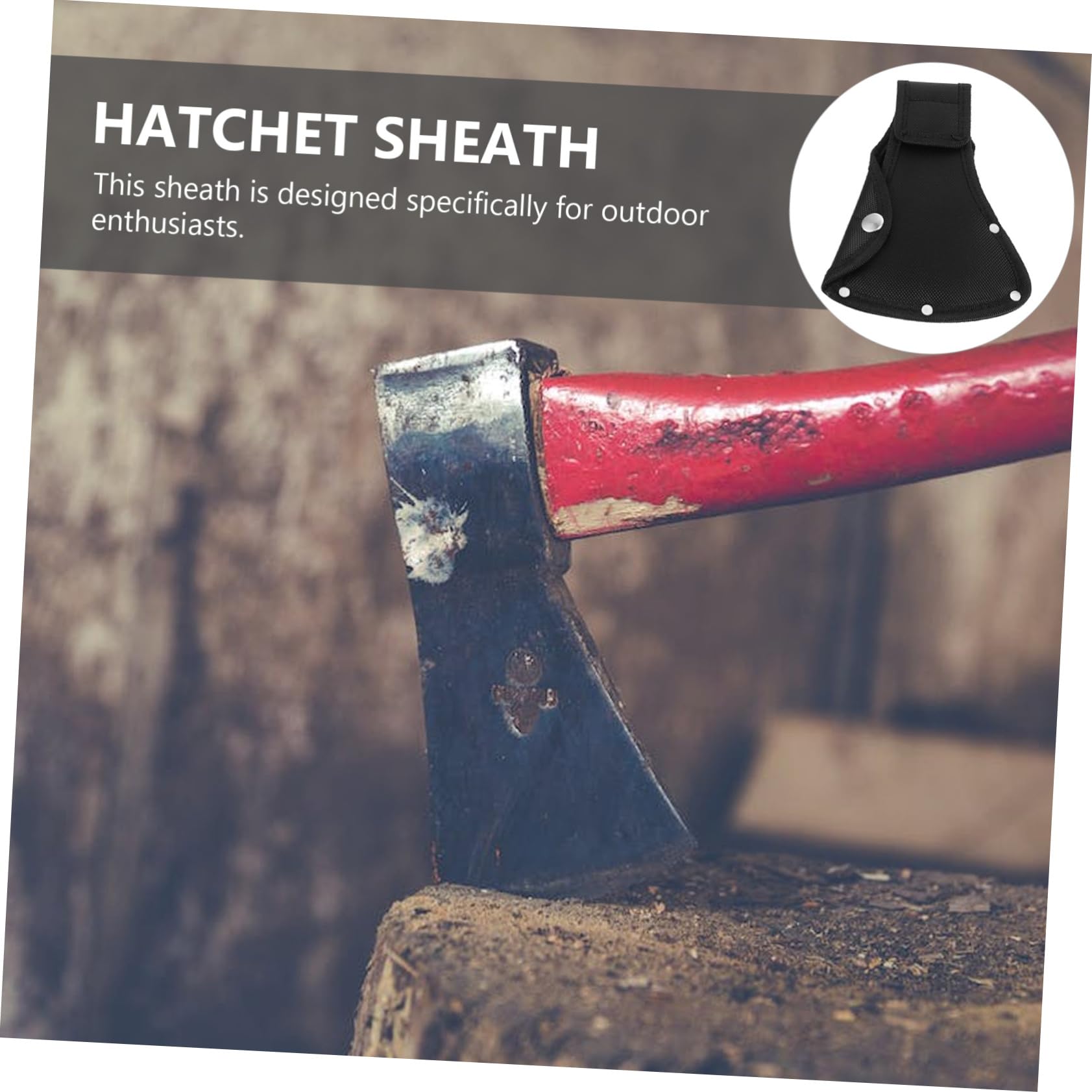 FONDOTIN Axe Cover for Camping Hatchet Protective Sleeve with Snap Buttons Thickened Outdoor Axe Case for Storage and Easy Carrying for Camping and Hiking