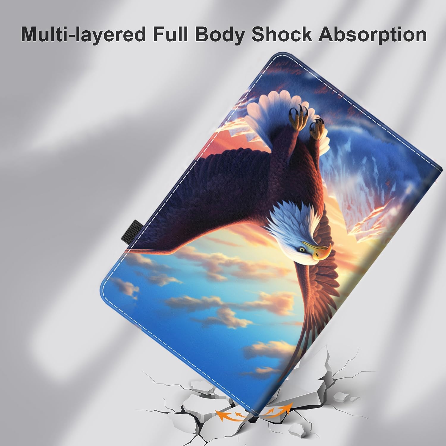 Case for Amazon Kindle Fire Max 11 Case (13th Gen, 2023 Release) 11，Slim Fit Foldable Standing Cover Case with Auto Sleep/Wake for Fire 11 Max，Bald Eagle