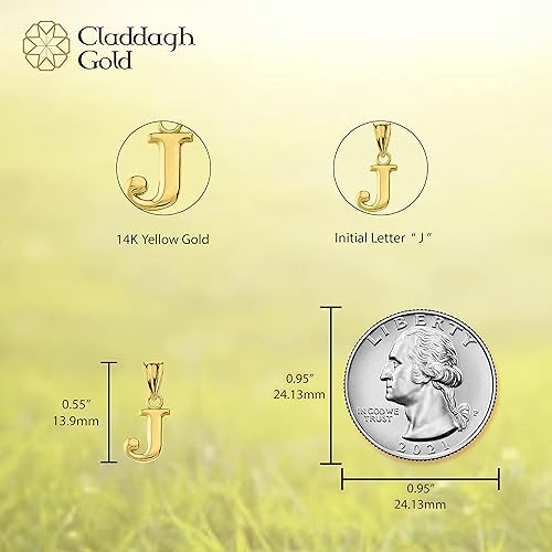 Miniatura 4 de Colgante de oro amarillo de 14 quilates, con inicial A-Z, 12 pulgada, letra inicial a elección