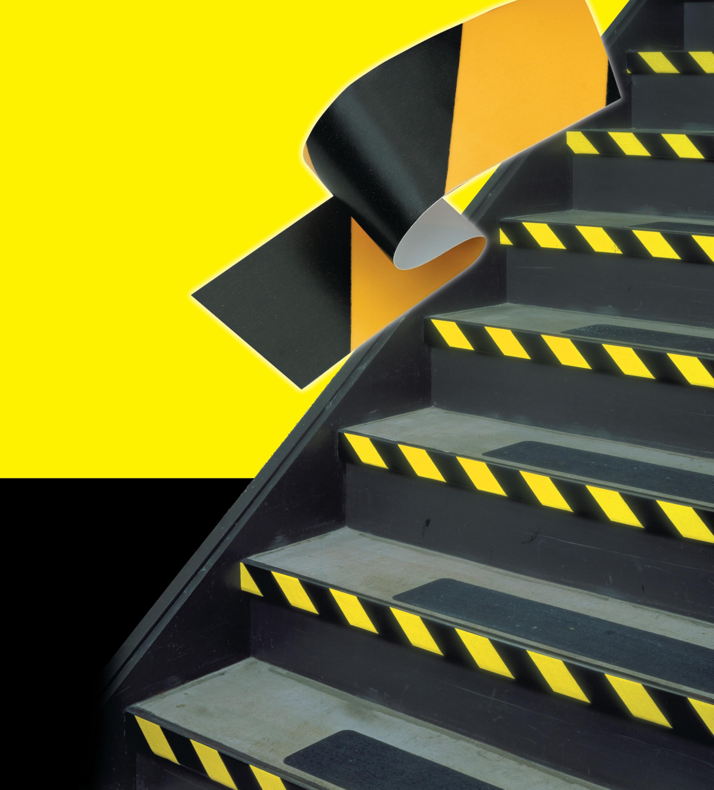 3M Gefahren-Markierungs-Klebeband 766i, Gestreiftes Warnband zur Boden- und Sicherheitsmarkierung mit PVC-Träger in Schwarz-Gelb, 50mm x 30m, 0,13mm