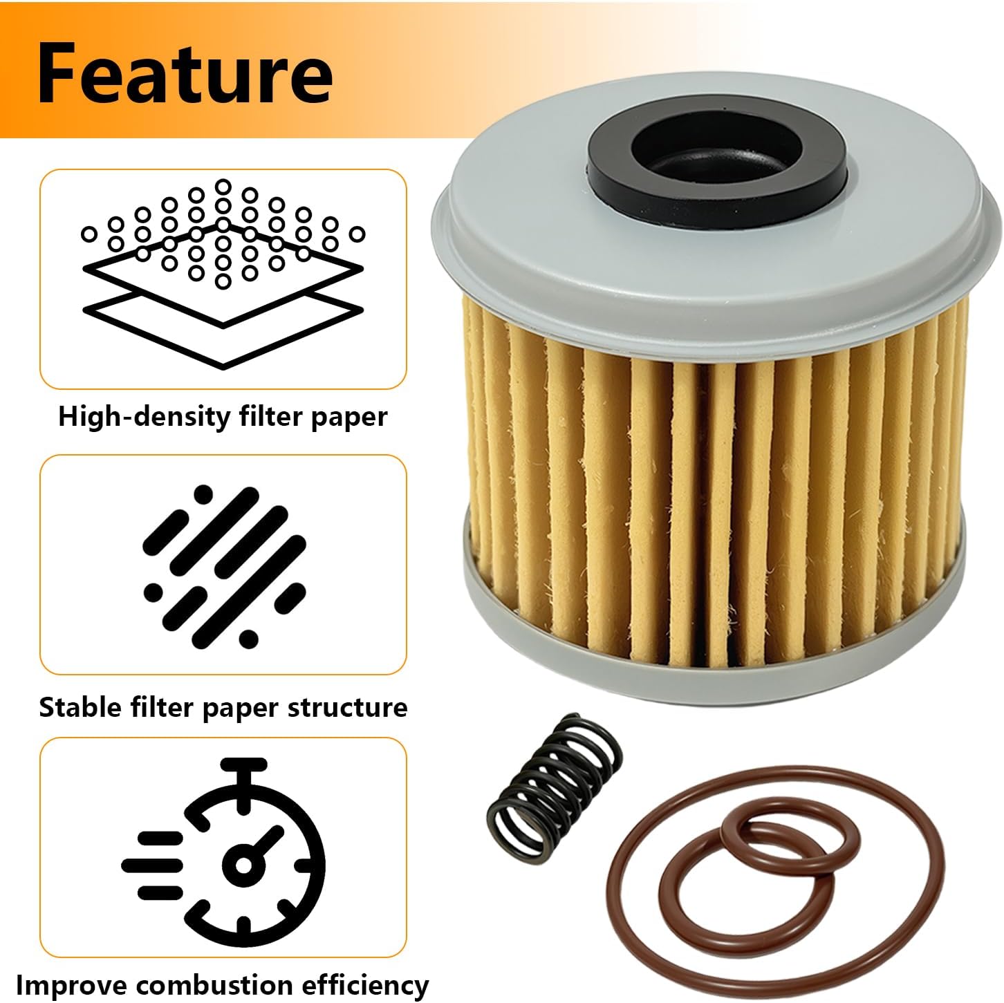 15412-MEN-671 Oil Filter with O-Ring Springs for TRX450R CRF150R CRF150R CRF150RB CRF250R CRF250X CRF450R CRF450X Sportrax 450 TRX450R 2x4-10 Pack