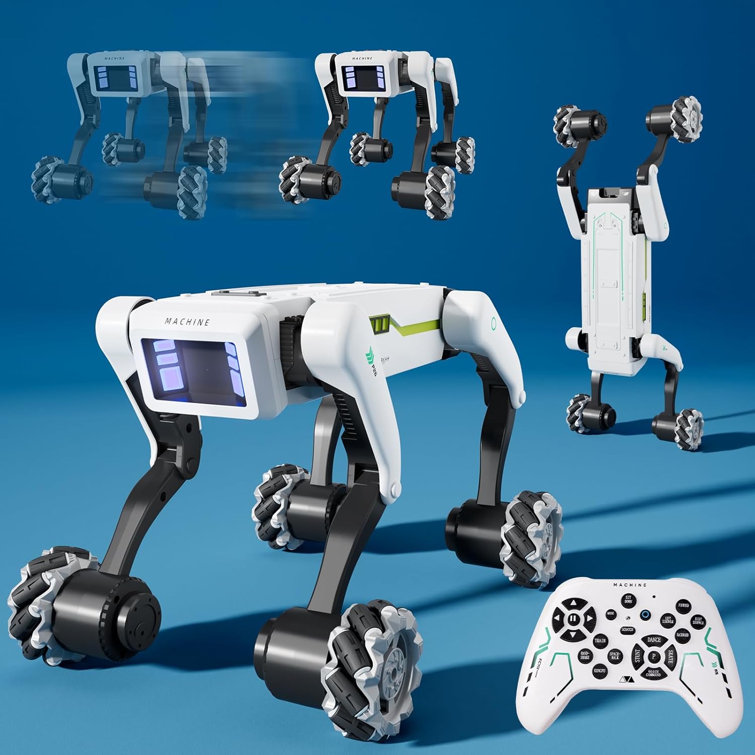 Stunt Robot Dog RC Toys with Wheels for Ages 8-13, Interactive Programmable Voice & Remote Control Pet Robot Toy for 6+ Year Old Kids Boys Girls Birthday Gift