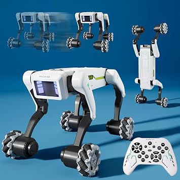 Stunt Robot Dog RC Toys with Wheels for Ages 8-13, Interactive Programmable Voice & Remote Control Pet Robot Toy for 6+ Year Old Kids Boys Girls Birthday Gift