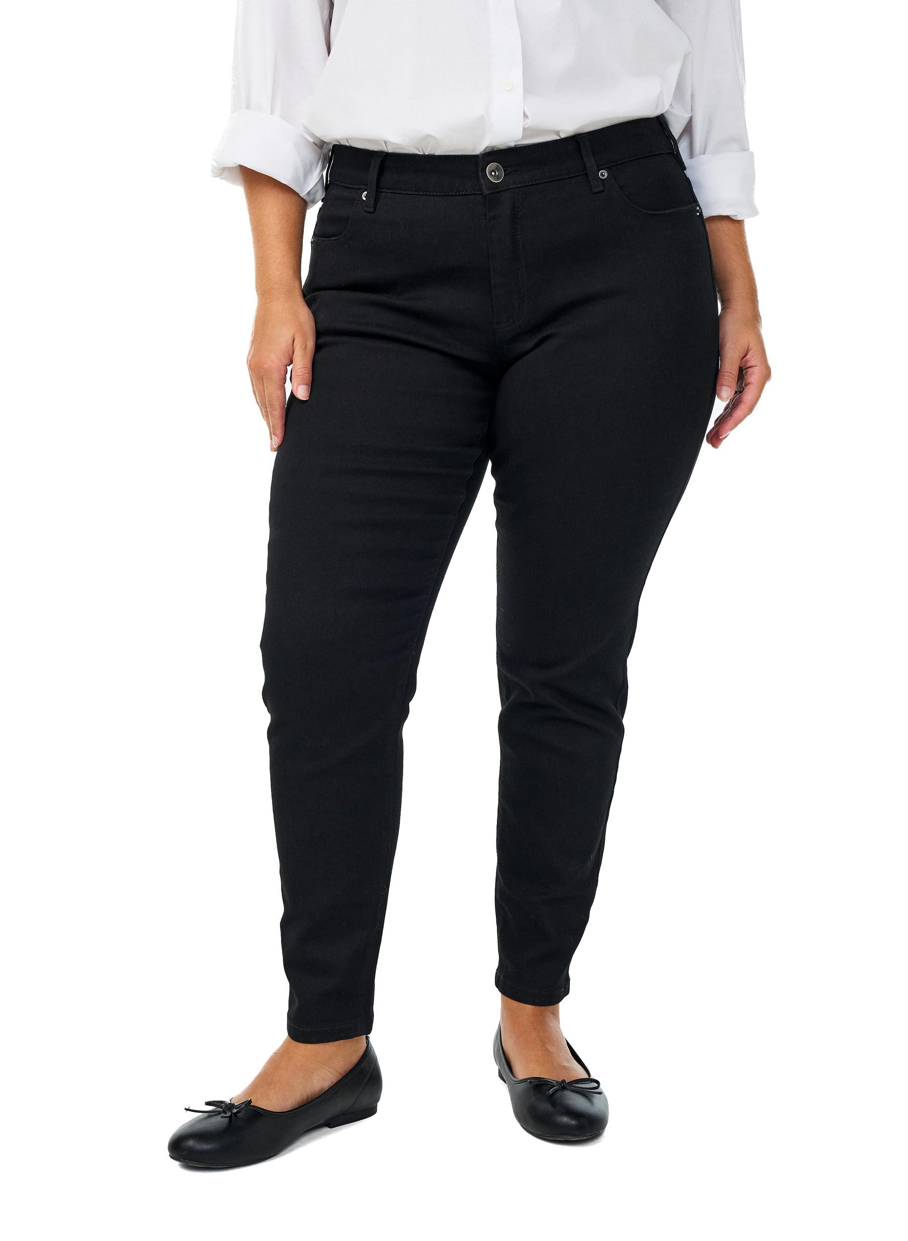 Zizzi Pantalones vaqueros Emily para mujer, talla grande, corte ajustado, cintura regular, talla 42-60