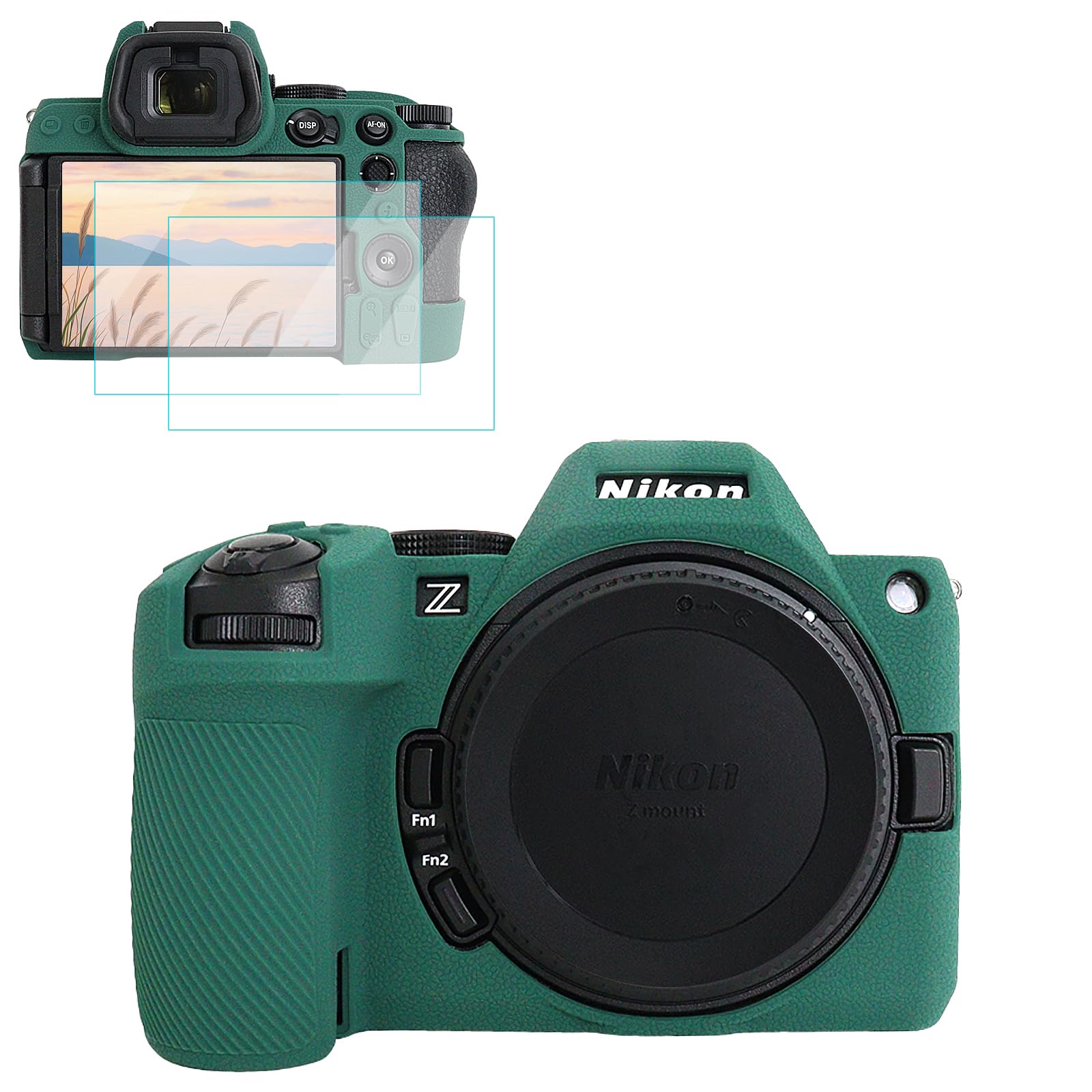 VOVMOEYA Custodia per fotocamera Nikon Z5II con 2 pellicole proteggi schermo, in silicone, morbida, leggera, su misura