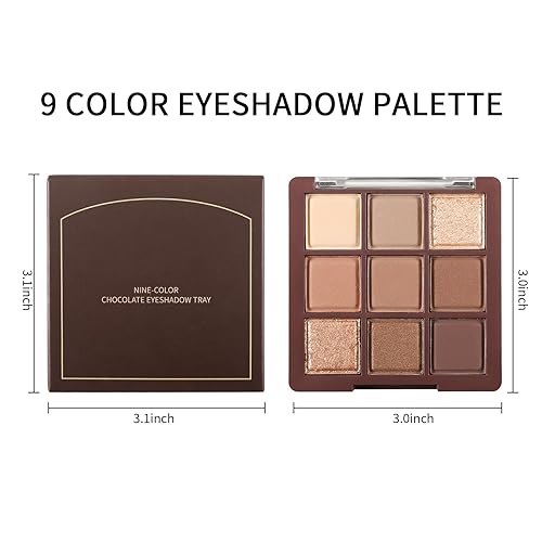 Miniatura 6 de Erinde Paleta de sombra de ojos de 9 colores, paleta de maquillaje de sombra de ojos con purpurina mate, altamente pigmentada, larga duración,