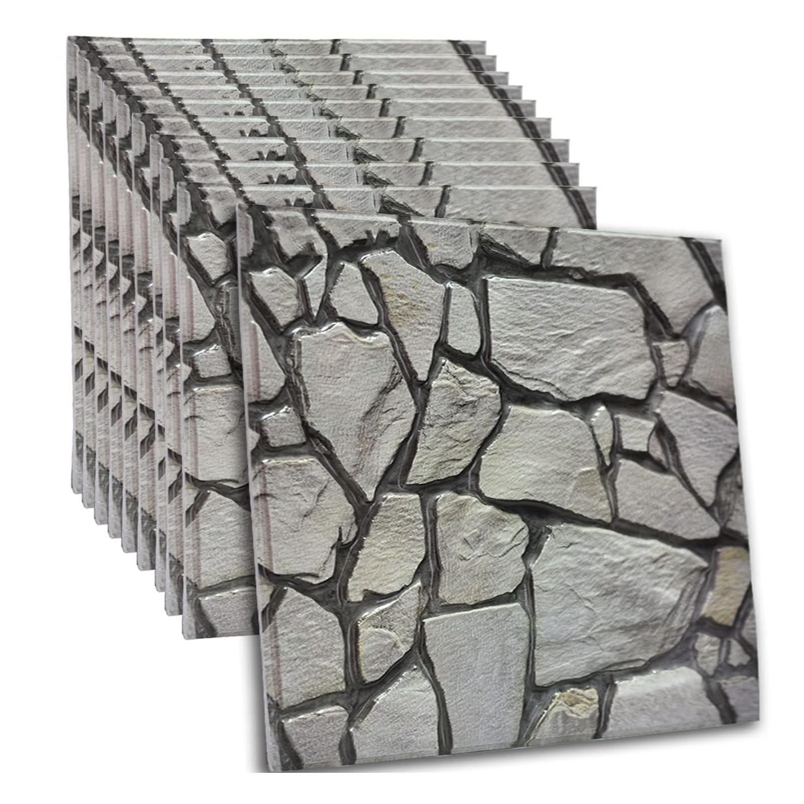 3D Wall Panels,3D Wallpaper Peel and Stick,3D Self-Adhesive Wall Panel,Waterproof Decorative Games Rooms, Offices, Hotels, Living Rooms, bedrooms. Decoration 30x30cm(10pcs/Pack)(Grey)