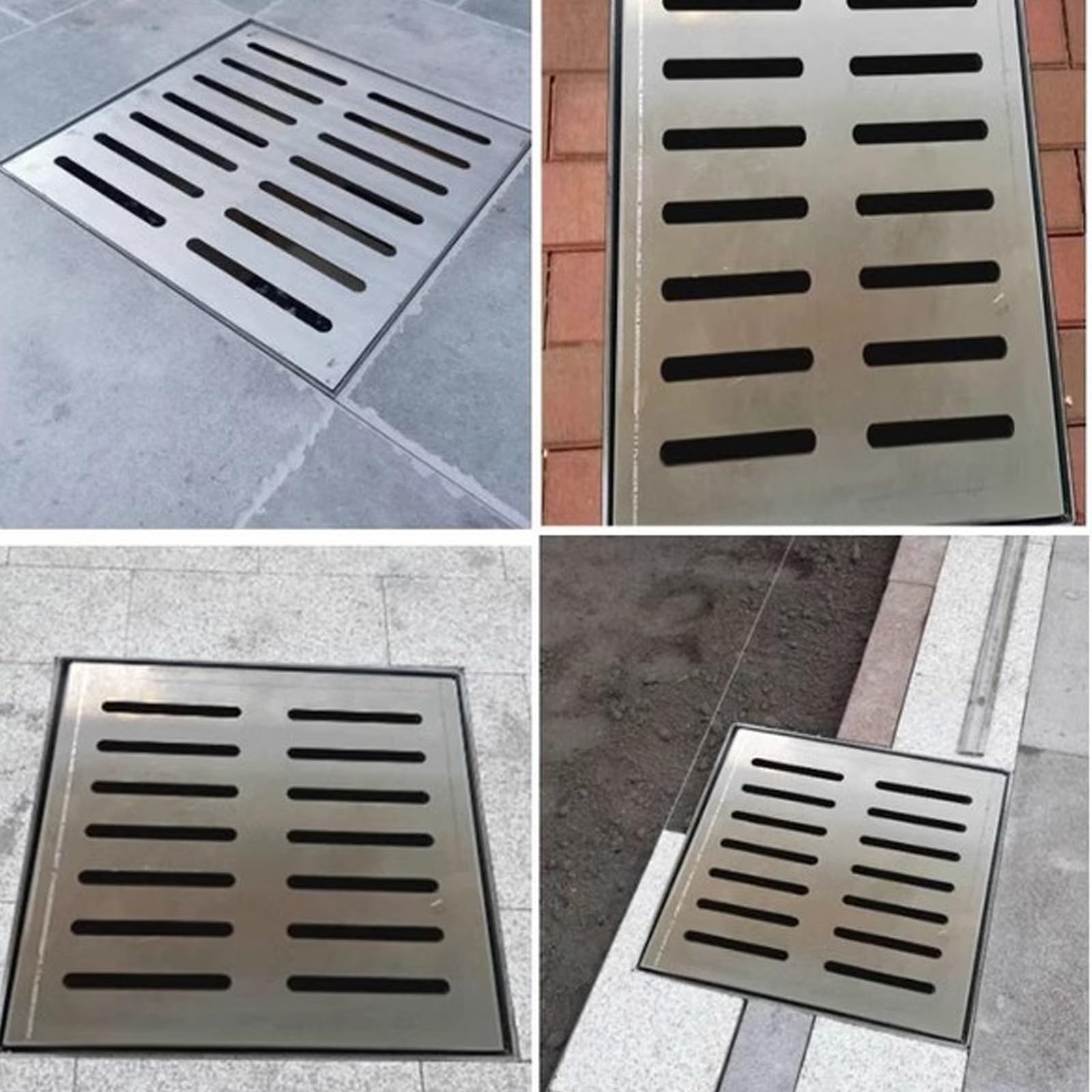 Kwadratowa osłona odpływowa - zapasowy ochraniacz rusztu do odpływu podłogowego, ogrodu, patio i kuchni, zestaw rusztu odpływowego (25 x 25 x 2 cm / 9,84 x 9,84 x 0,79 cala)