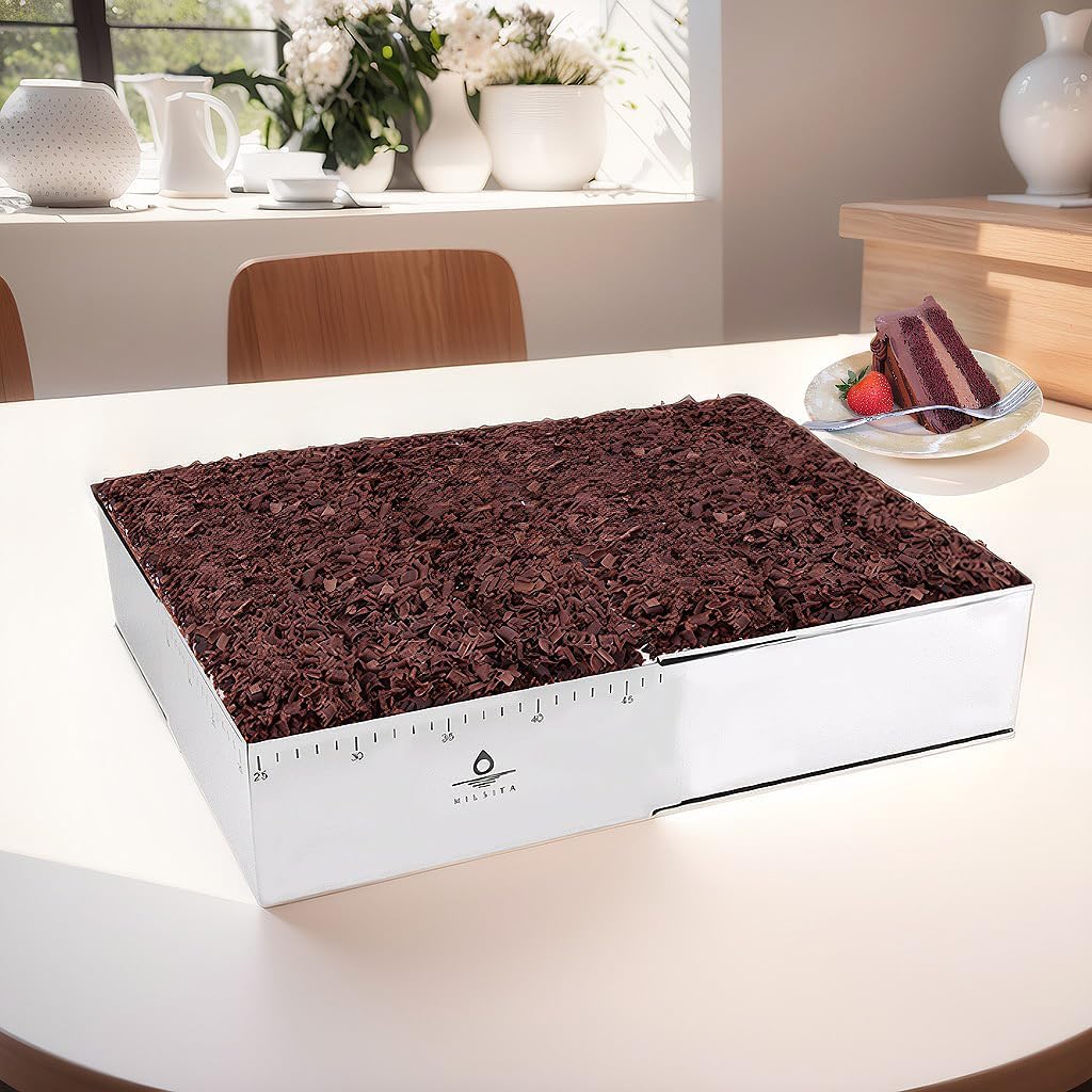 cadre patisserie rectangulaire ajustable, moule gateau à brownie en acier inoxydable, Moule à gâteau Tiramisu, cadre à patisserie de forme carrée, hauteur 10 cm
