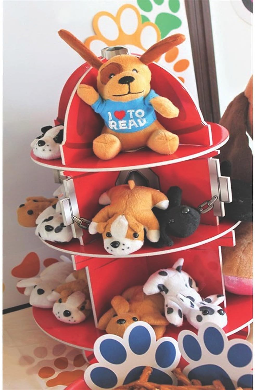 Fun Express I Love to Read Stuffed Animals Puppies 12 Pack - Cute Plushies Party Favors for Kids Birthday | Classroom Prizes, Treasure Box Toys | Small Plush Teddy Bears for Girls Goodie Bag Stuffers