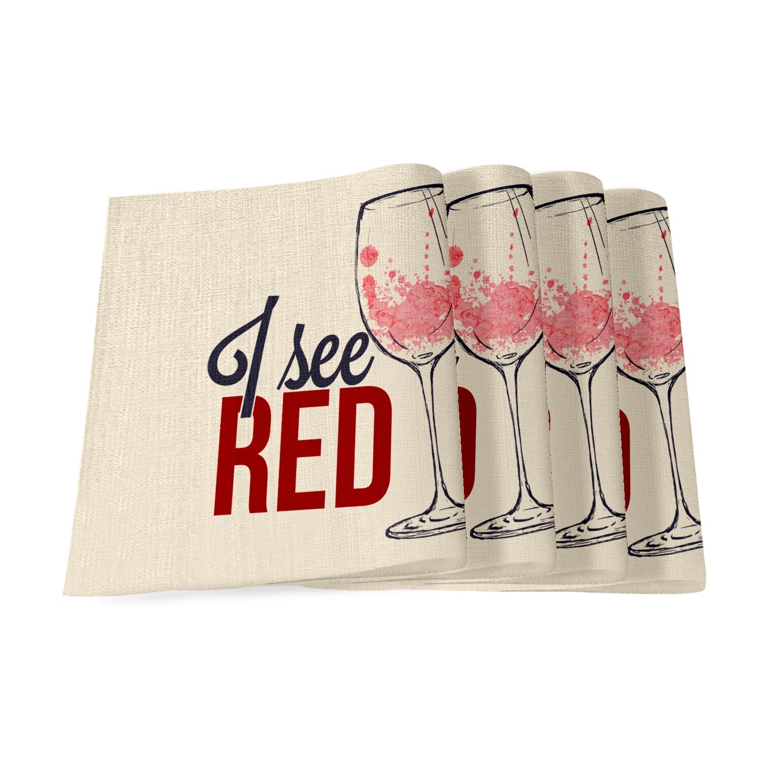 Set de table en lin idée cadeau originale amateur œnologie humour vin grand format