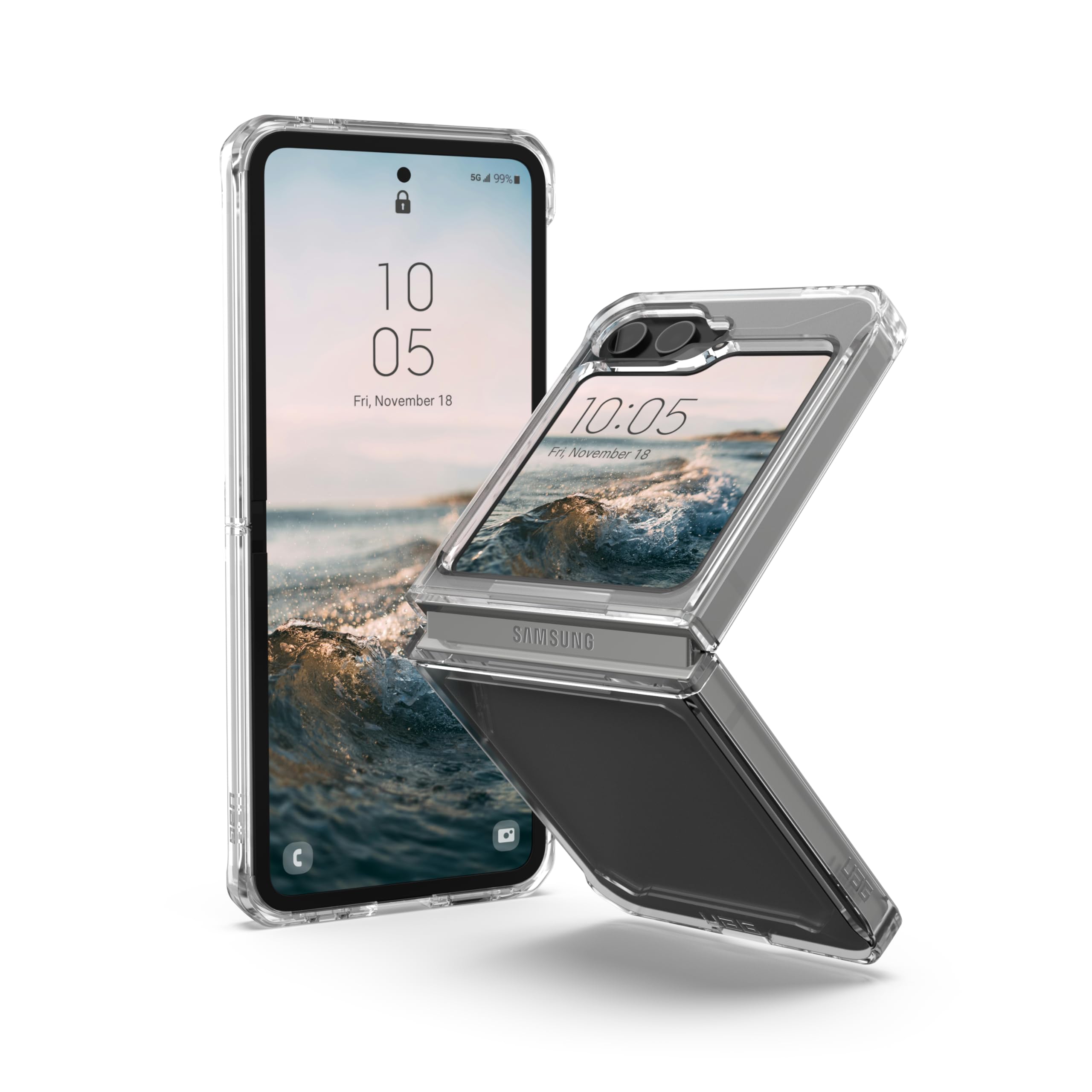 URBAN ARMOR GEAR UAG Designed for Samsung Galaxy Z Flip 7 FE/Flip 6 Case Plyo Ice, Rugged Anti-Yellowing Transparent Clear Military Grade Dropproof