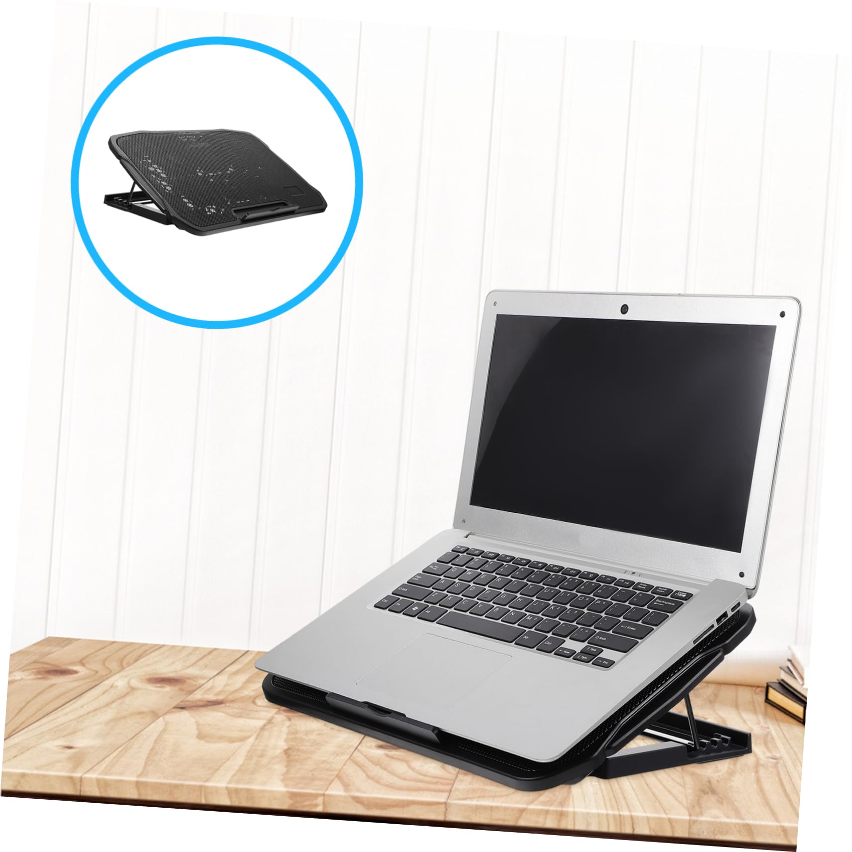 Soporte para Portátil con Ventilador Ajustable Base Ergonómica para Disipación de Rápida Notebook Refrigerador Multifuncional para Uso Doméstico y Oficina
