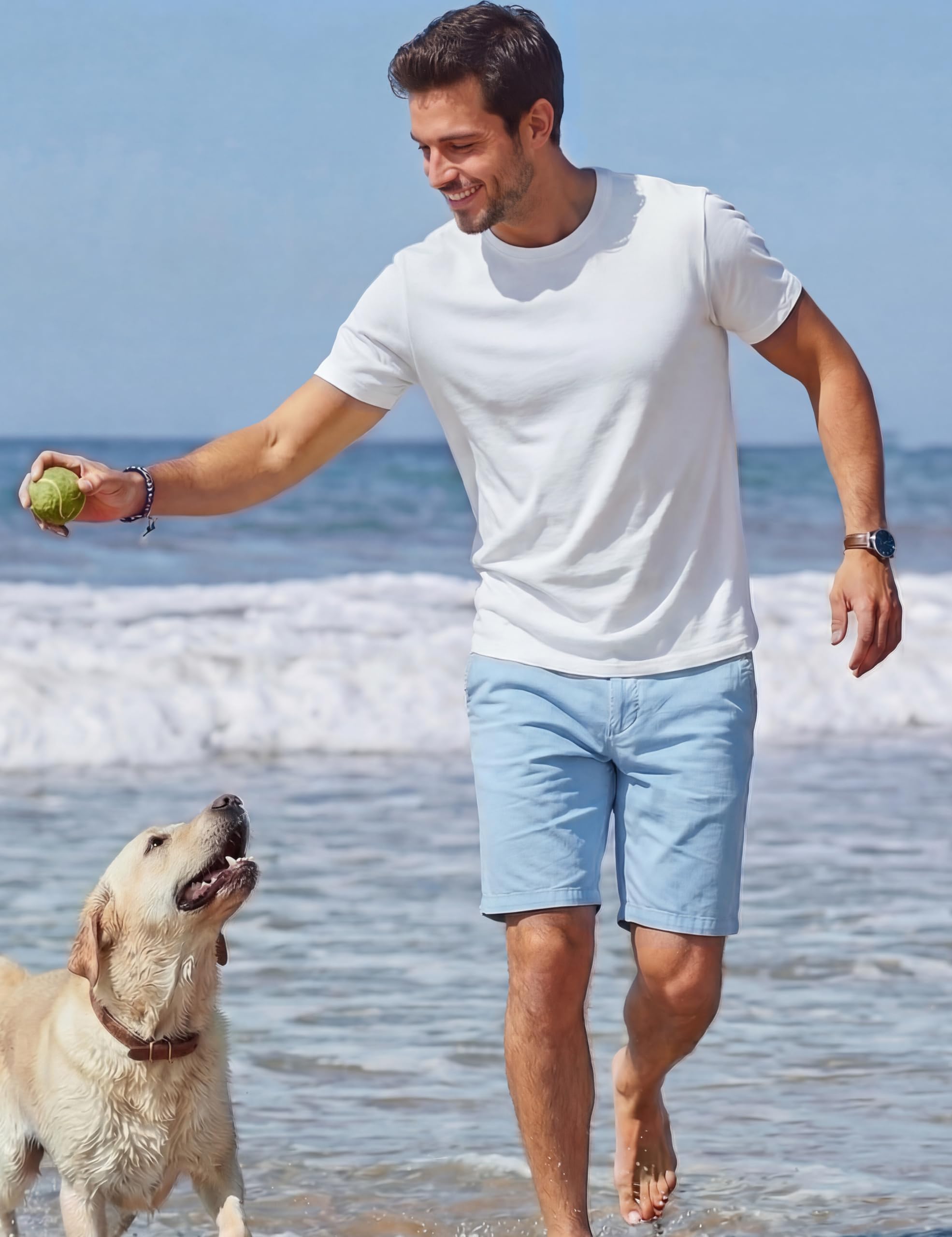 TACVASEN Tee Shirt Homme Classique Col Rond Coton Uni T-Shirts à Manches Courtes Doux Confortable Léger Respirable