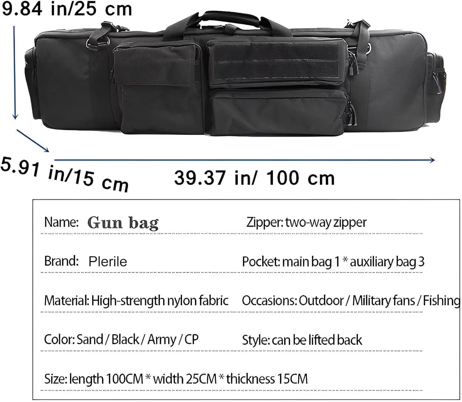 Genérico Funda Escopeta Funda Rifle con Visor Acolchada 100 cm Funda Carabina Mochila Táctica para Caza y Pesca al Aire Libre