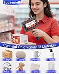 A1 Handheld Inkjet Printer Gun,0.5 Inch Portable Handheld Ink Jet Printer with 42ml Quick-Drying Ink and 4.3" Touchscreen, Inkjet Coding Machine for Expiry Date/Batch Number/Text/Logo/QR Code/Barcode