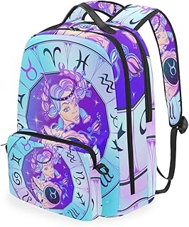 Zodiaco Toro Bella Ragazza Zaino per Bambini Studente Scolastico Zaino da Bookbag Borsa Del Libro con Borsa a tracolla per Viaggio Ragazze Ragazzi Capretto